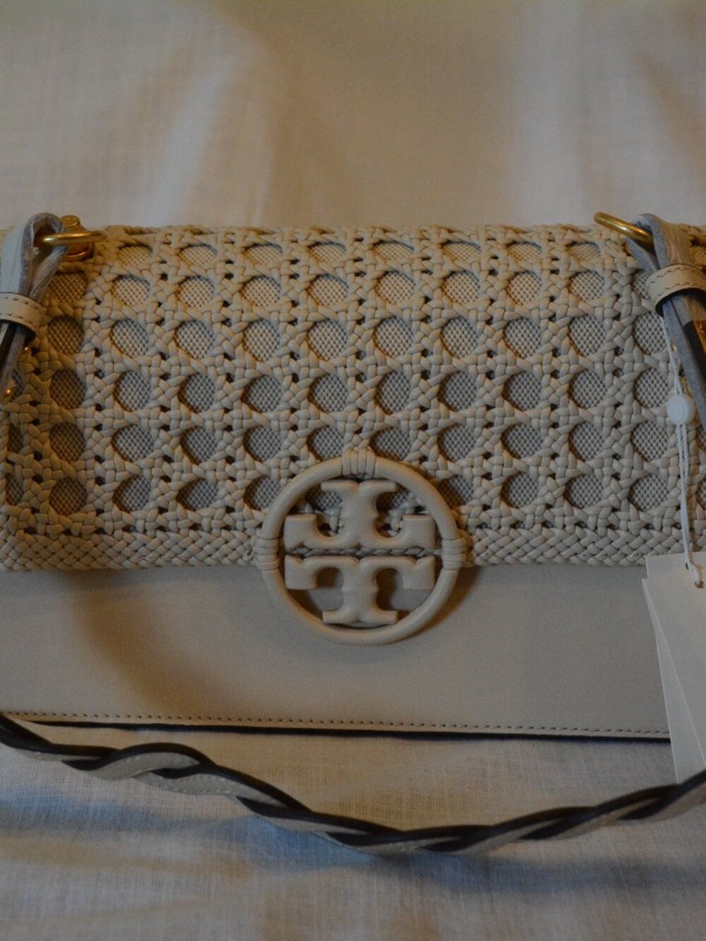 Tory Burch Miller Basketweave Shoulder Bag